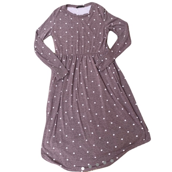 Womens polka dot long sleeve dress - Picture 3 of 6